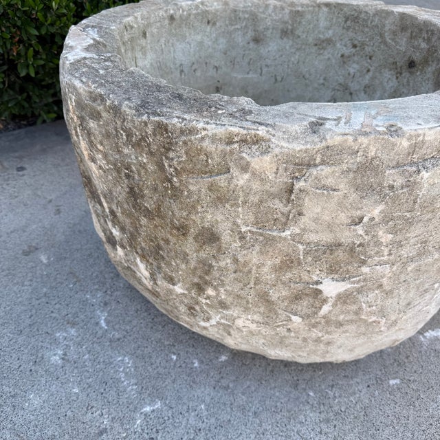 Antique Limestone Trough 5726a 26"Dia For Sale In Los Angeles - Image 6 of 9