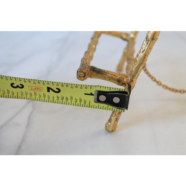 Brass Vintage Faux Bamboo Brass Tabletop Display Easel For Sale - Image 8 of 10