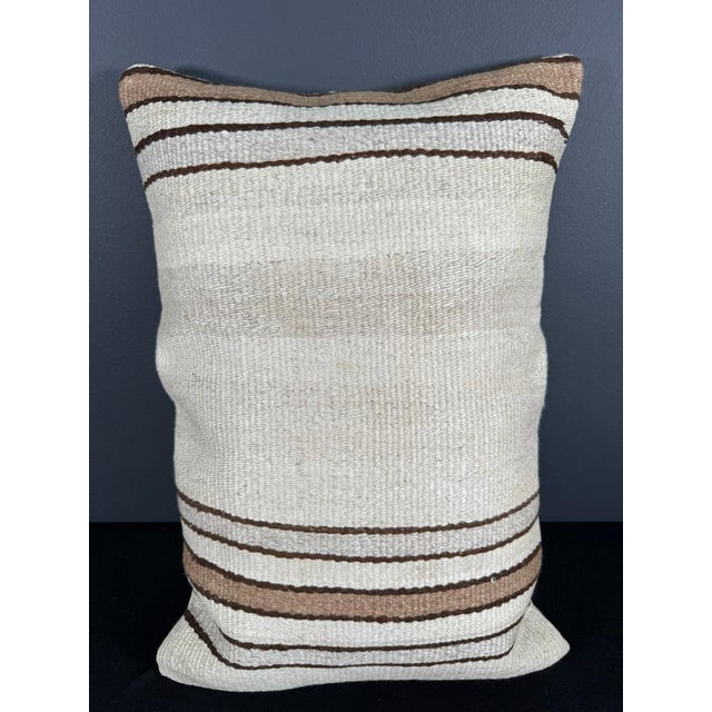 Turkish Hemp Pillow Cushion Natural Beige Brown Pillow Cushion Cover 16 "x 24" For Sale - Image 4 of 4