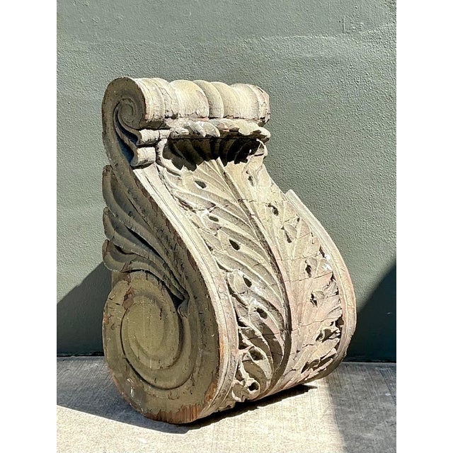 This monumental architectural corbel, dating back to the 1880s, is a breathtaking example of late Victorian craftsmanship....