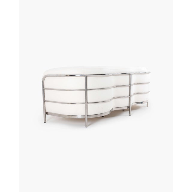 Metal Jonathan De Pas, Donato D'Urbino, and Paolo Lomazzi Pair of Onda 3-Seater Sofas for Zanotta in French Bouclé, 1970 For Sale - Image 7 of 12