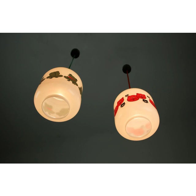 Glass Frogs and Cats Childrens Pendant Lamps, 1980s, Set of 2 For Sale - Image 14 of 16