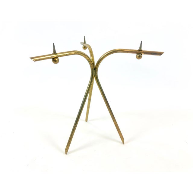 Metal Mid-Century Brass Tripod Candleholder, 1960s For Sale - Image 7 of 7