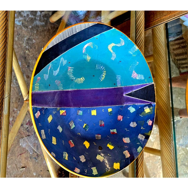 Vintage Modern Style Pottery Platter by S.usan Eslick For Sale - Image 9 of 10