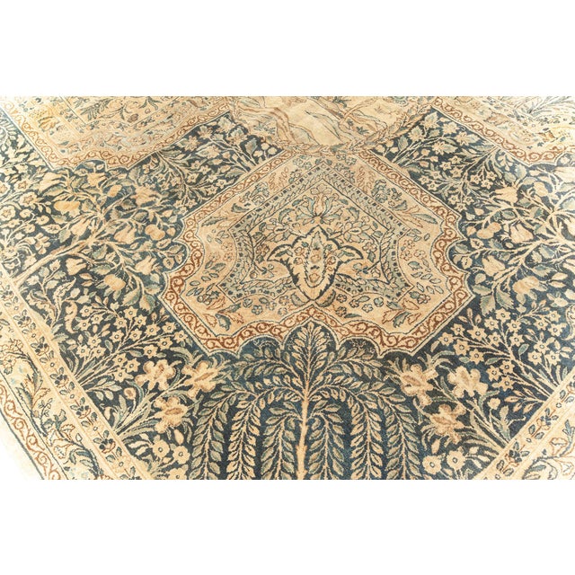 Fine Antique Persian Kirman Handmade Wool Rug For Sale In New York - Image 6 of 8