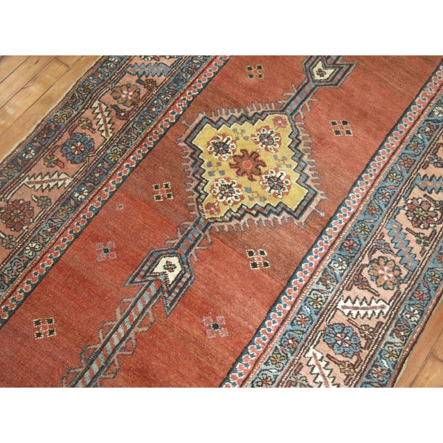 Antique Zabihi Collection Tribal Serapi Heriz Runner - 3'5" x 15'4" For Sale In New York - Image 6 of 11
