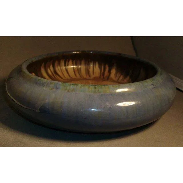 Arts & Crafts Early 20th Century Arts & Crafts Fulper Pottery Flambe Bulb Pot for Bonsai Planter For Sale - Image 3 of 7