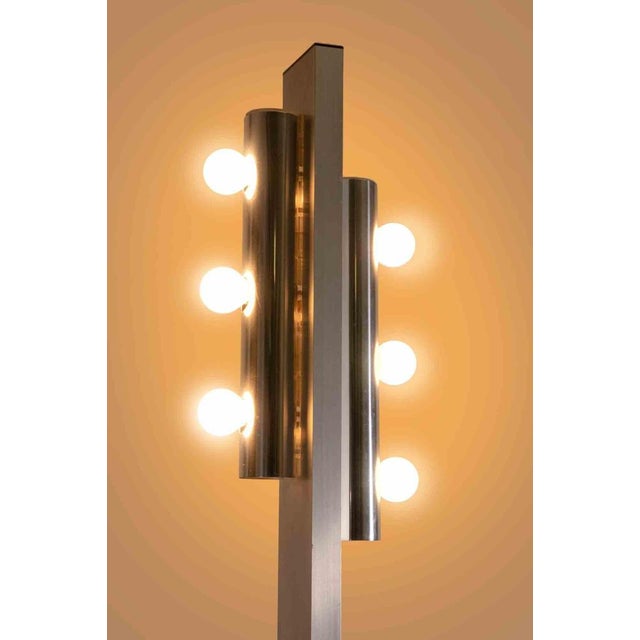 Vintage Chromed Floor Lamp from Targetti, Italy, 1970s For Sale - Image 3 of 7