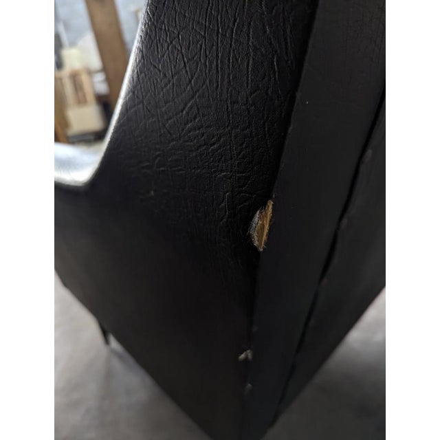 Italian Lounge Chairs in Black Imitation Leather, Set of 2 For Sale - Image 6 of 10