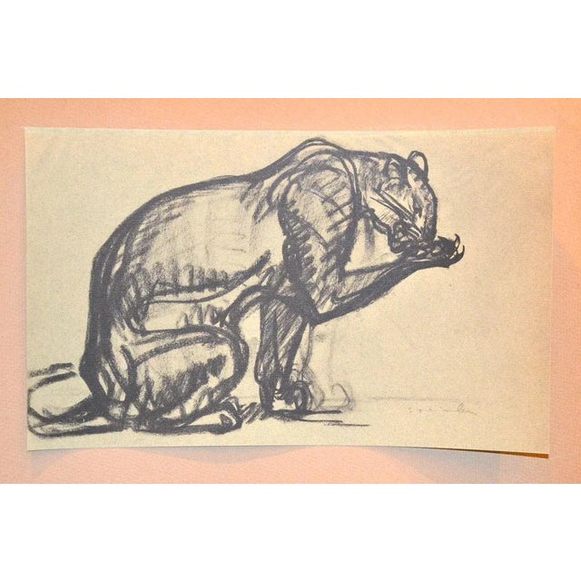 Cheetah - From Chats et Autres Bêtes is an original black and white lithograph realized in 1933 by Théophile Alexandre...