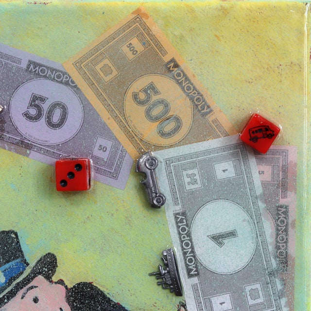 Uncle Pennybags - Original Monopoly Icon Mixed Media Pop Art on Canvas For Sale In Los Angeles - Image 6 of 9