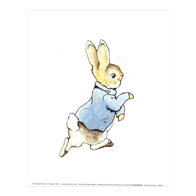 1991 Beatrix Potter 'The Tale of Peter Rabbit' Contemporary Yellow & Blue Offset Lithograph For Sale