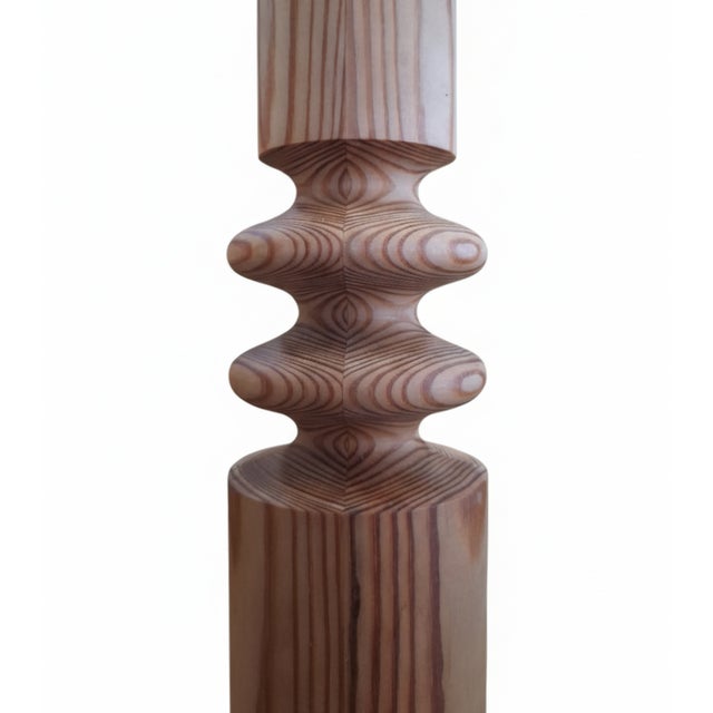 Wood Pine Floor Lamps by Uno Kristiansson, Set of 3 For Sale - Image 7 of 17