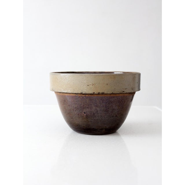 Antique American Stoneware Mixing Bowl For Sale - Image 4 of 15