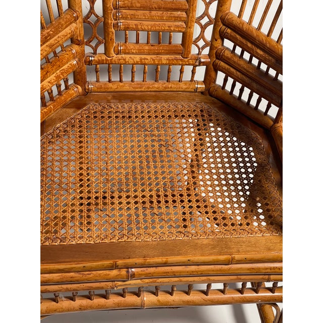 Vintage Brighton Bsmboo Chinoiserie Cane Armchair For Sale In Miami - Image 6 of 6