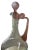 Glass Vintage Polish Crystal Wine Carafe Decanter Pitcher With Frosted Pink Stopper and Satin Handle For Sale - Image 7 of 9