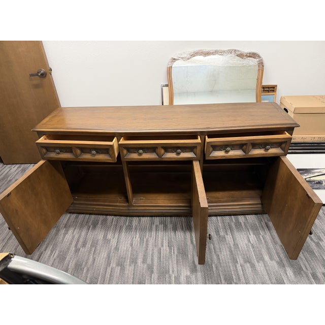 Vintage 1970s Century Furniture Solid Oak Cortez Dining Room Buffet, Spanish Revival #311-403 For Sale In San Francisco - Image 6 of 8