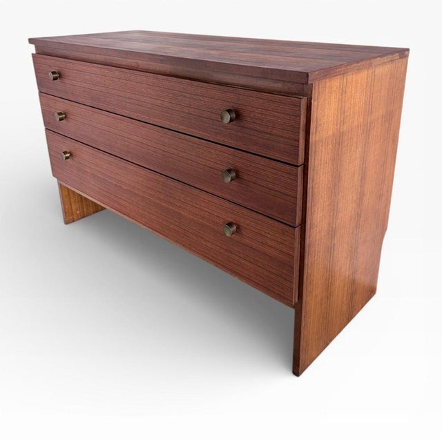 Mid-Century Teak Dresser with Brass Drawer Pulls from Meredew For Sale - Image 6 of 7