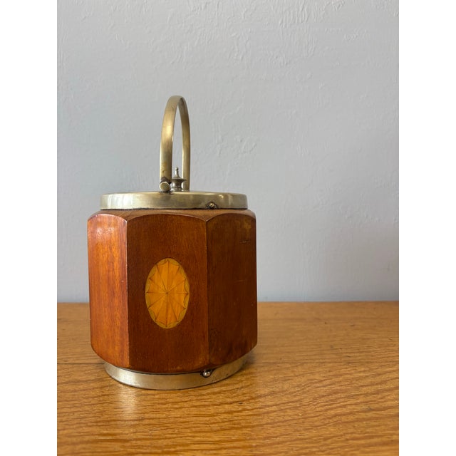 Wood Vintage English Biscuit Barrel For Sale - Image 7 of 11