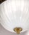 Mid 20th Century Mid 20th Century Restored Traditional 18 In. White Glass Dome Brass Flush Mount Light For Sale - Image 5 of 8