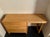 1950 Mid-century modern "Modernmates" writing desk in solid maple or birch featuring a three-drawer chest unit on the left...