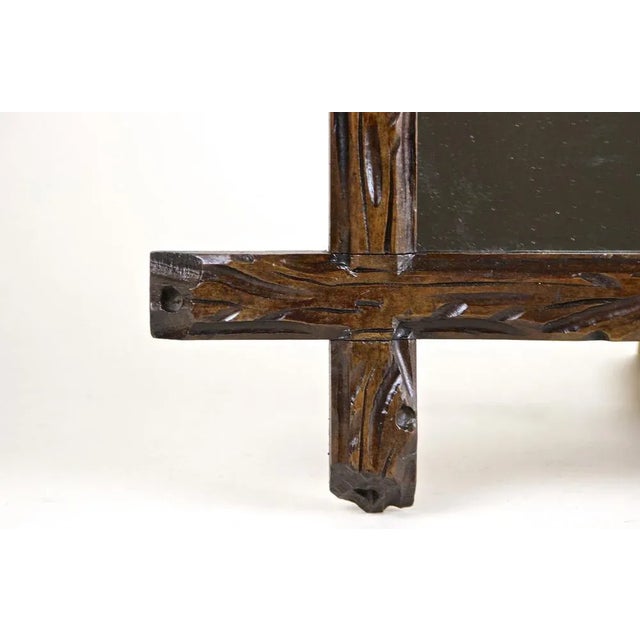 Black Austrian Black Forest Wall Mirror, 1880s For Sale - Image 8 of 17