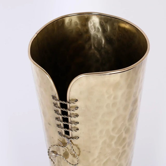 Mid-Century Modern Brass Boot Umbrella Stand For Sale In West Palm - Image 6 of 8
