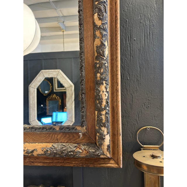 Vintage Distressed Wood Frame With New Mirror For Sale - Image 4 of 10
