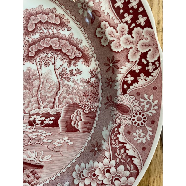 Ceramic Vintage 1990’s Spode Archive Collection Cranberry Transferware Plates - a Set of 4 For Sale - Image 7 of 11