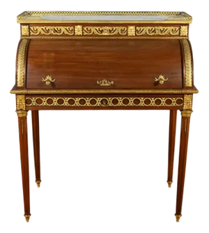 Louis XVI Style Mahogany Cylinder Desk, Late 19th Century