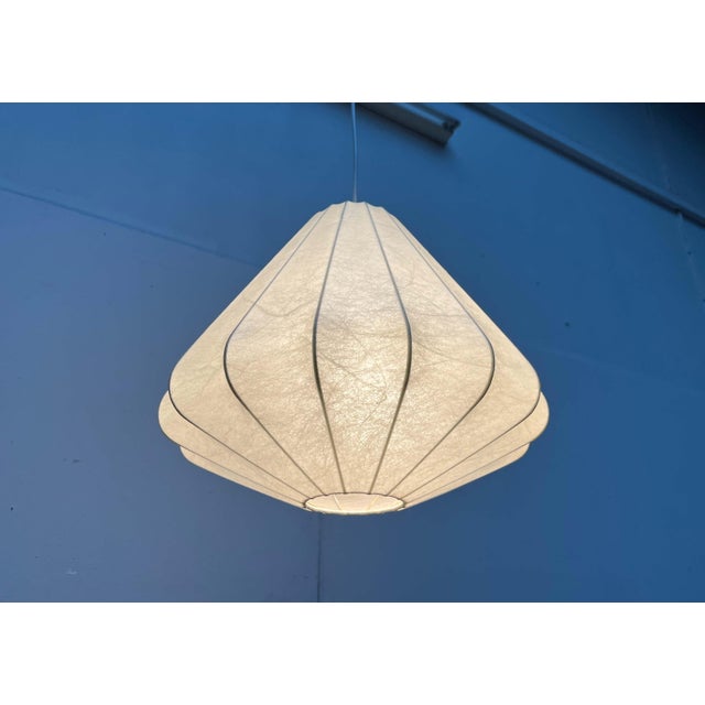 Mid-Century Modern Cocoon pendant lamp by Goldkant Leuchten, designed by Friedel Wauer in the 1960s. A minimalist design,...