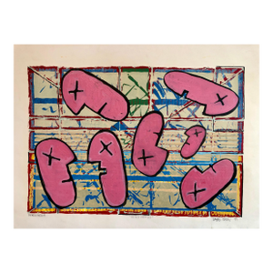 Tabo Toral1990's Graffiti Artist. Mixed Media Painting Bold Colorful New Wave NYC Panama, c.1990's