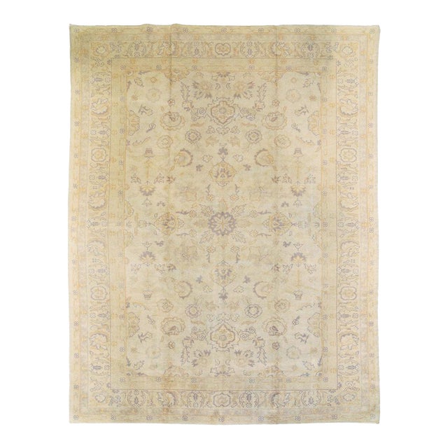 Galerie Shabab Collection Early 20th Century Turkish Oushak Room Size Carpet For Sale