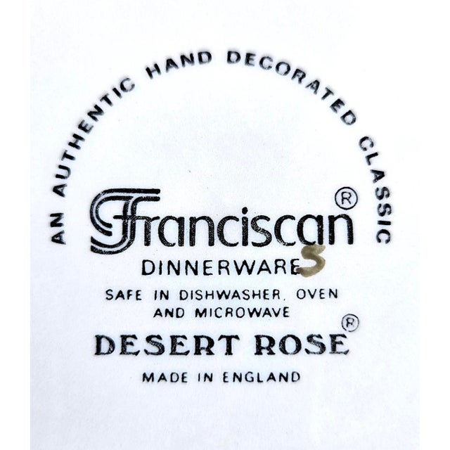 Vintage Franciscan Desert Rose Dinner and Salad Plates Made in England, 24 Pieces For Sale - Image 17 of 17