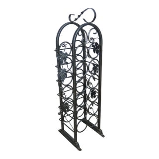 Charleston Forge Attributed Steel & Iron Wine Rack For Sale