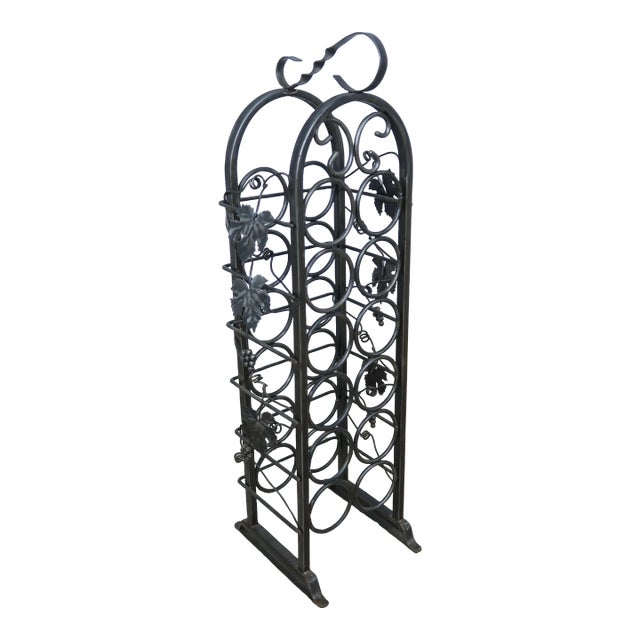 Charleston Forge Attributed Steel & Iron Wine Rack For Sale