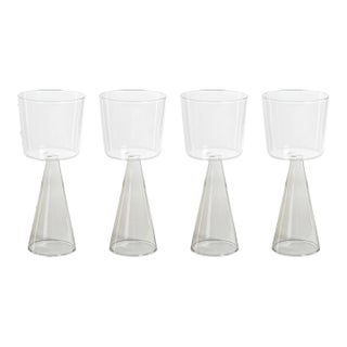 Viterbo Wine White Wine Glasses - Smoke, Set of 4 For Sale