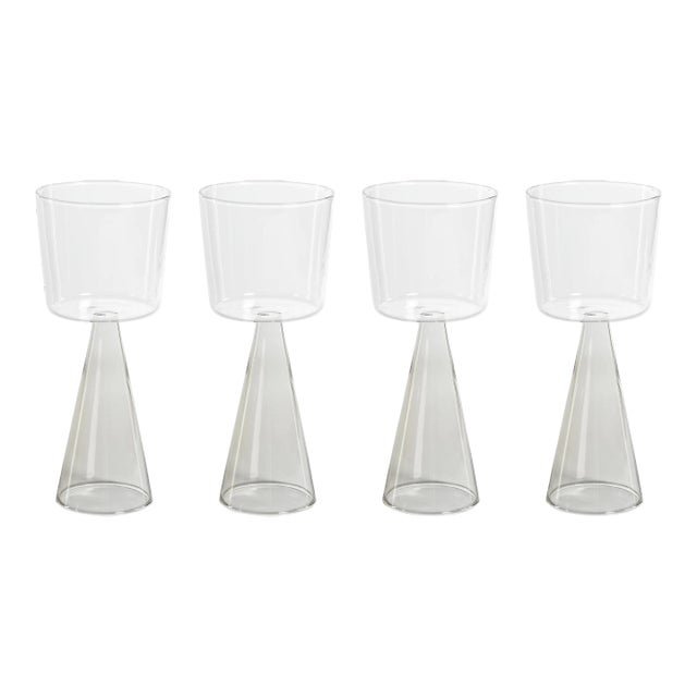 Viterbo Wine White Wine Glasses - Smoke, Set of 4 For Sale