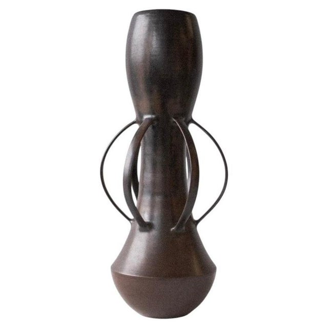 Brown Symbiosis Vase in Wheel-Thrown Glazed Stoneware by Robin Kerr For Sale - Image 8 of 8