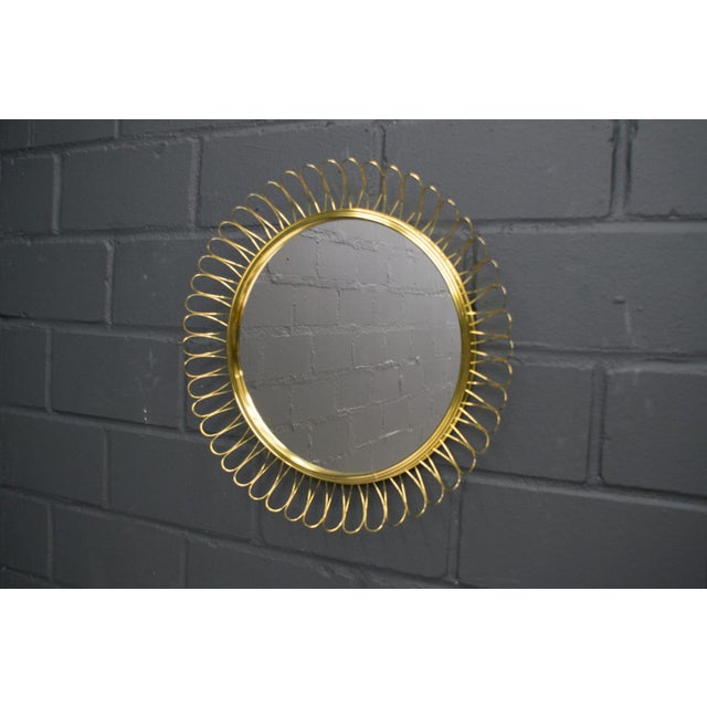 1950s Small Spiral Brass Mirror, 1950s For Sale - Image 5 of 5
