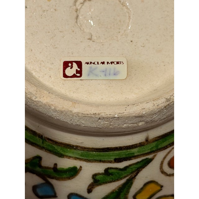 Vintage Turkish Hand-Painted Iznik-Style Floral Ceramic Vase For Sale In Dallas - Image 6 of 8