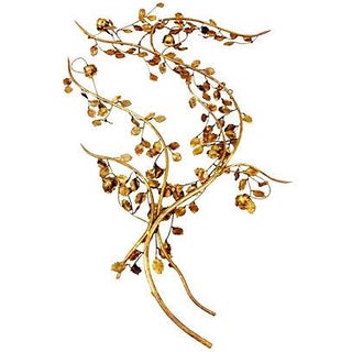 Gilt Leaves Wall Sculpture For Sale