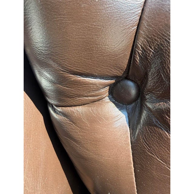 Animal Skin The Epitome of Mid-Century Prestige: Rare Vintage Rubelli Leather Wingback Chair For Sale - Image 7 of 10