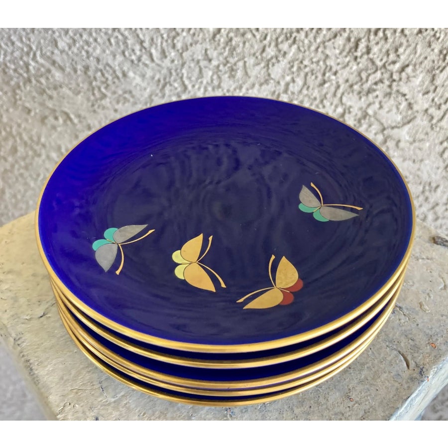 Circa 1960 Japanese Koransha 香蘭社 Porcelain Royal Blue Petite