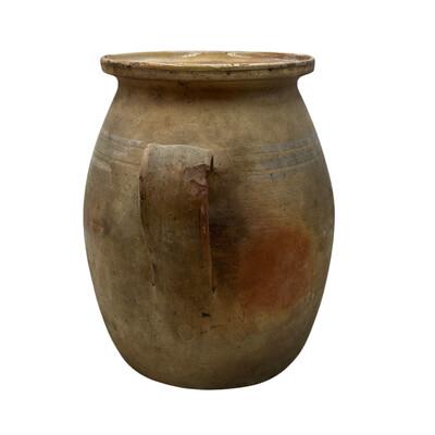 This antique one-handle terra cotta vessel from Hungary is a wonderful addition to any Farmhouse decor. The rustic pottery...