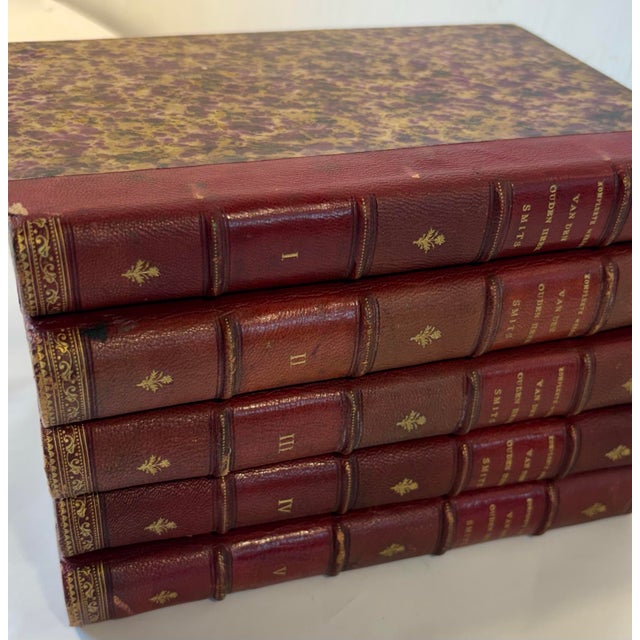 1877-79 Leather Bound “The Complete Works of the Good Lord Smits” French or Dutch Books - Set of 5 For Sale - Image 4 of 8