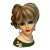 Vintage 1960s Napcoware Lady Head Vase C7472 Green Dress - Complete Jewelry & Sticker For Sale