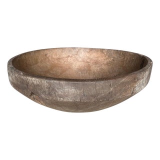 Monumental Sculptural Antique Wood Bowl For Sale