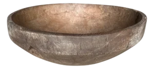 Monumental Sculptural Antique Wood Bowl