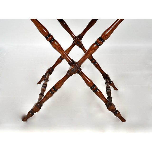 Metal Georgian Style Butlers Tray and Folding Stand For Sale - Image 7 of 8
